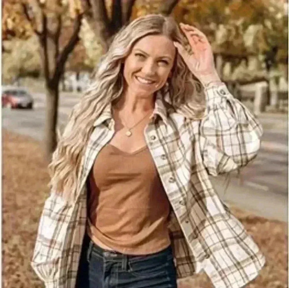 Western flannel button down blue brown vintage appeal. Pearl look buttons. Sz Lg - Picture 11 of 11